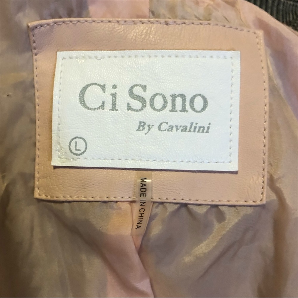 Cavalini Vegan Leather Bomber Jacket Mauve Size Large - Picture 8 of 13